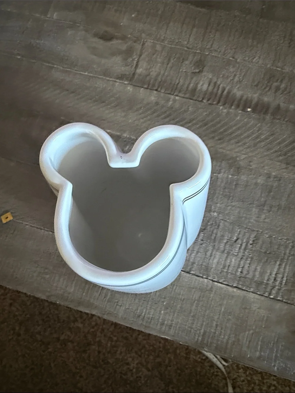 Disney White Mickey Head Ceramic Vase with Gold Trim
